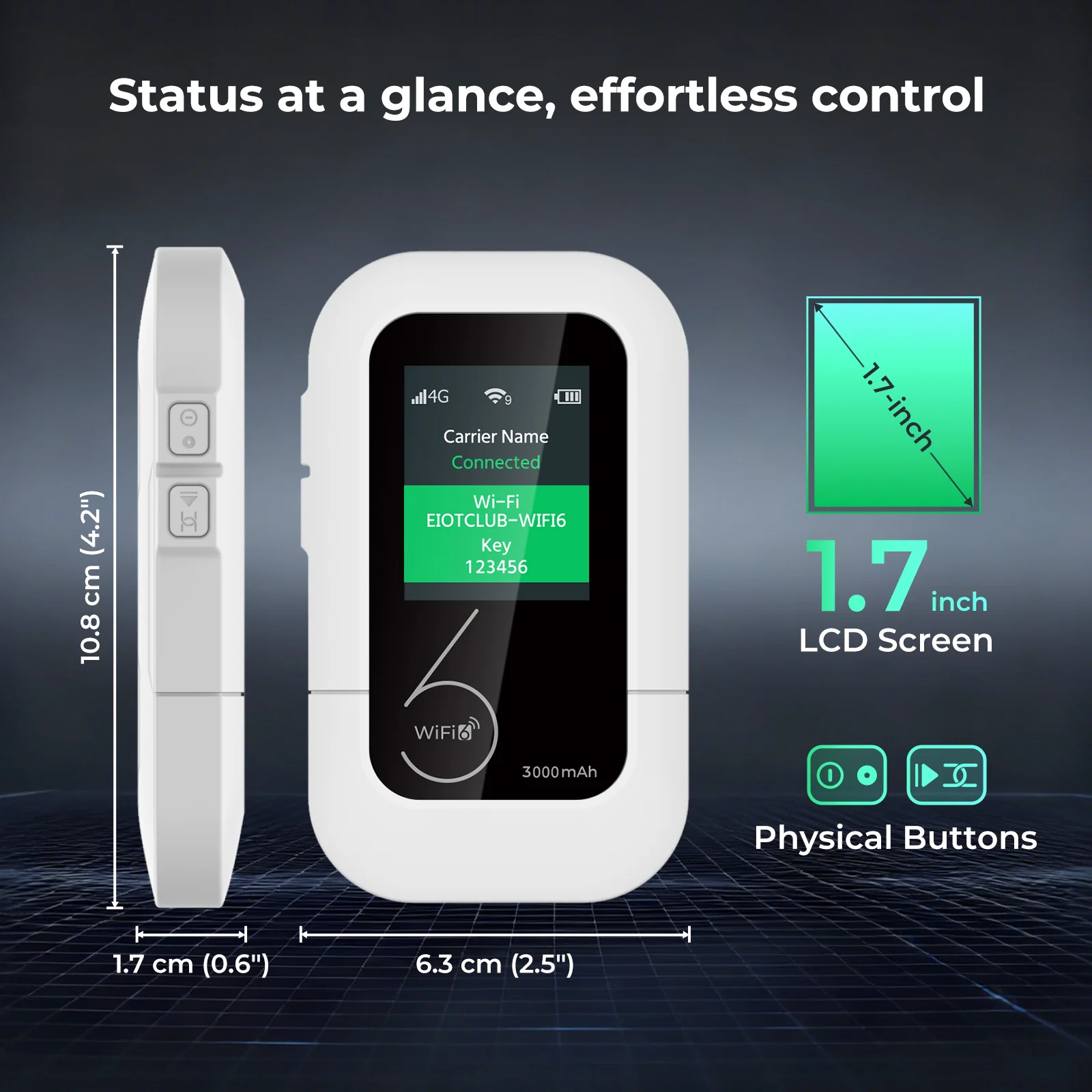 EIOTCLUB 4G LTE Portable WiFi Hotspot M47, Mobile Internet No Contract | Pay-as-You-Go, 1GB 1Day Trial Data, 10 Device Connections, 3000mAh Battery, Pocket WiFi for Travel, Home, Car, RV, Camping(US Only) - Image 8