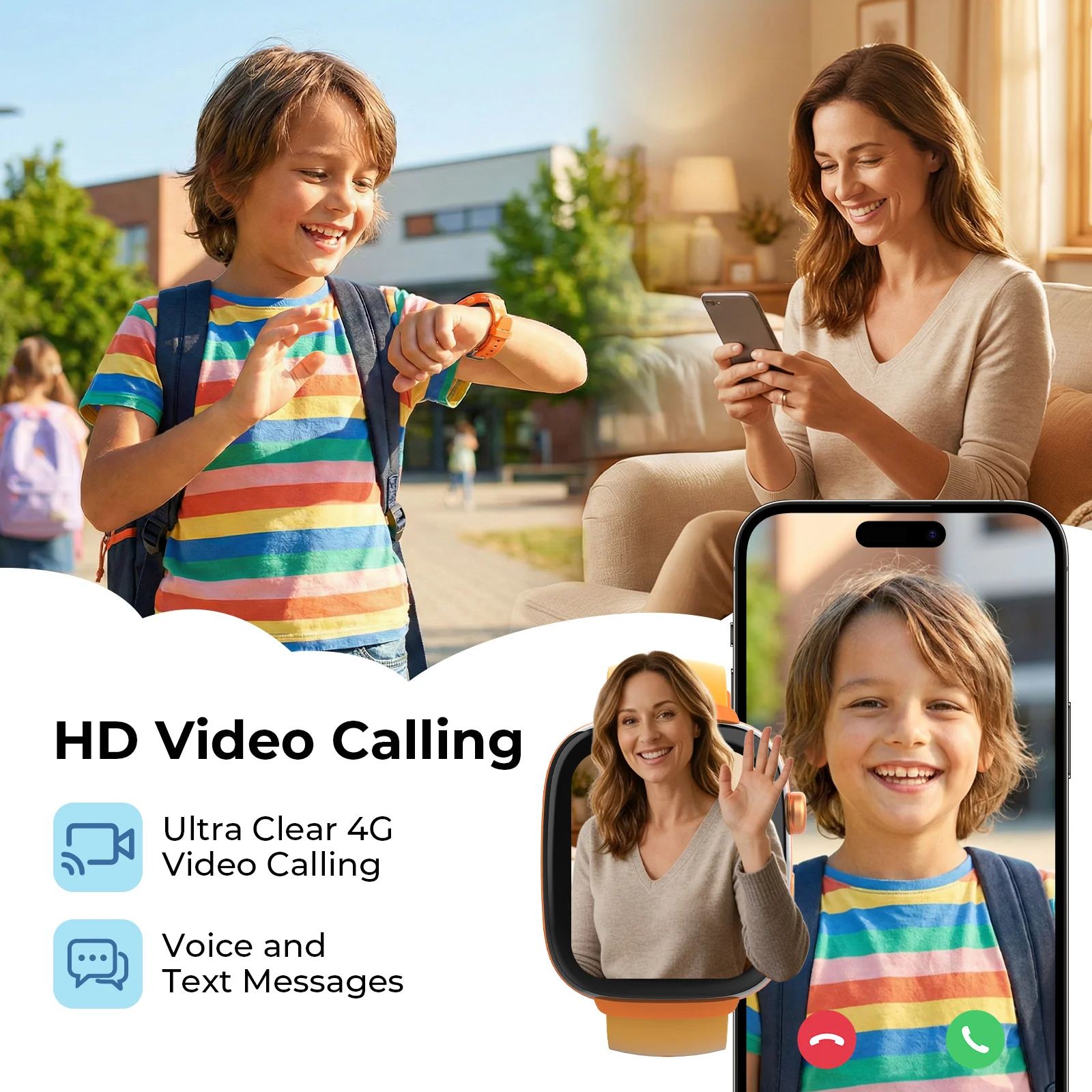 EIOTCLUB Kids Smart Watch MX3 (US Version) - 4G Video Call, GPS Tracker with Pre-installed SIM Card & 7-Day Free Trial - School Mode, SOS, IP68 Waterproof Children Smartwatch - Image 6