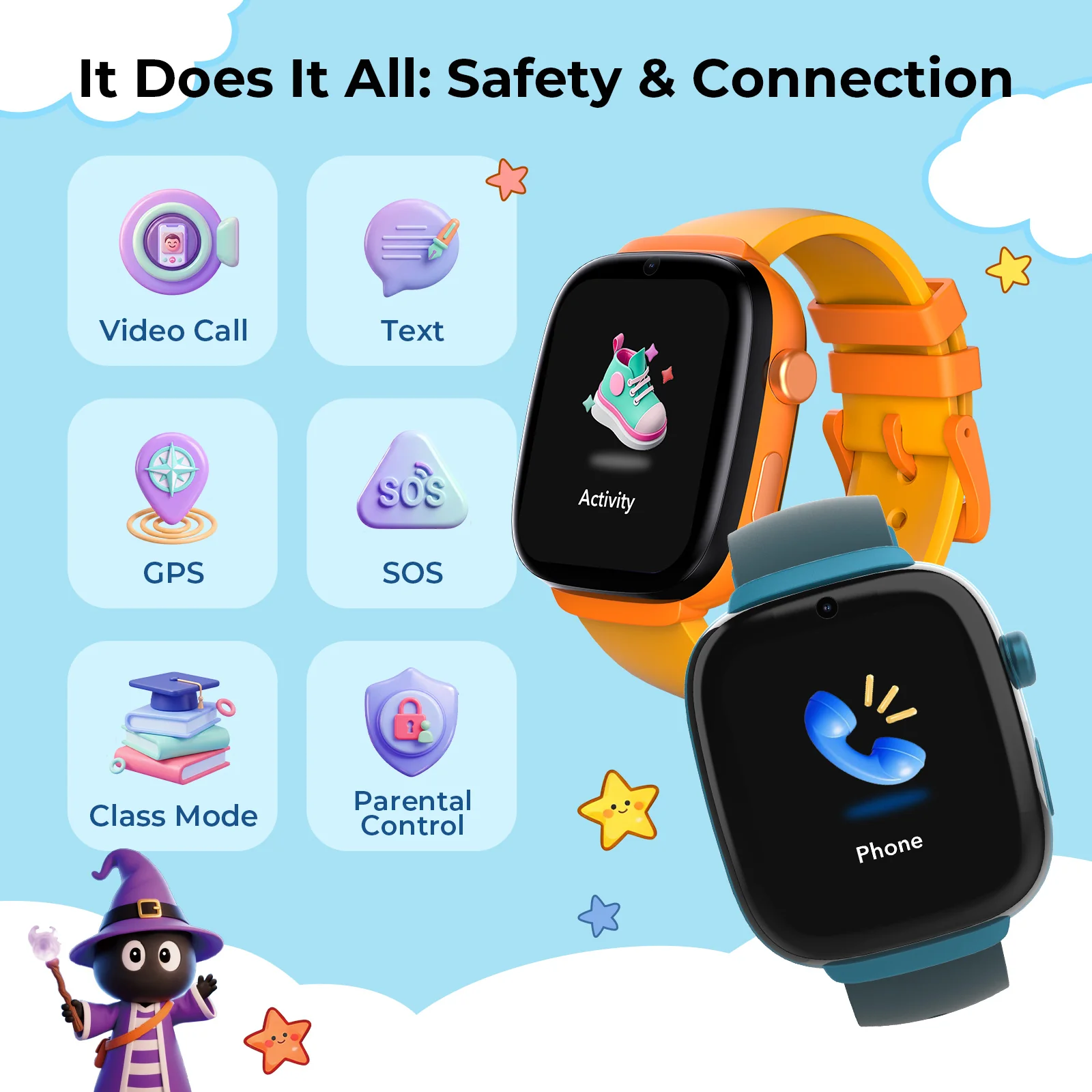 EIOTCLUB Kids Smart Watch MX3 (US Version) - 4G Video Call, GPS Tracker with Pre-installed SIM Card & 7-Day Free Trial - School Mode, SOS, IP68 Waterproof Children Smartwatch - Image 8